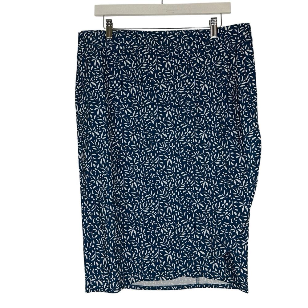 RipSkirt Hawaii Wrap Skirt Large Blue Floral Tropical Midi Length 3 Travel NWT